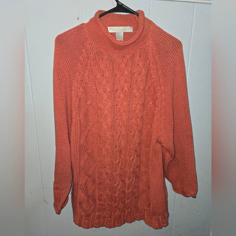 Vintage The Limited Knit Sweater Burnt Orange Size Medium Long Sleeve